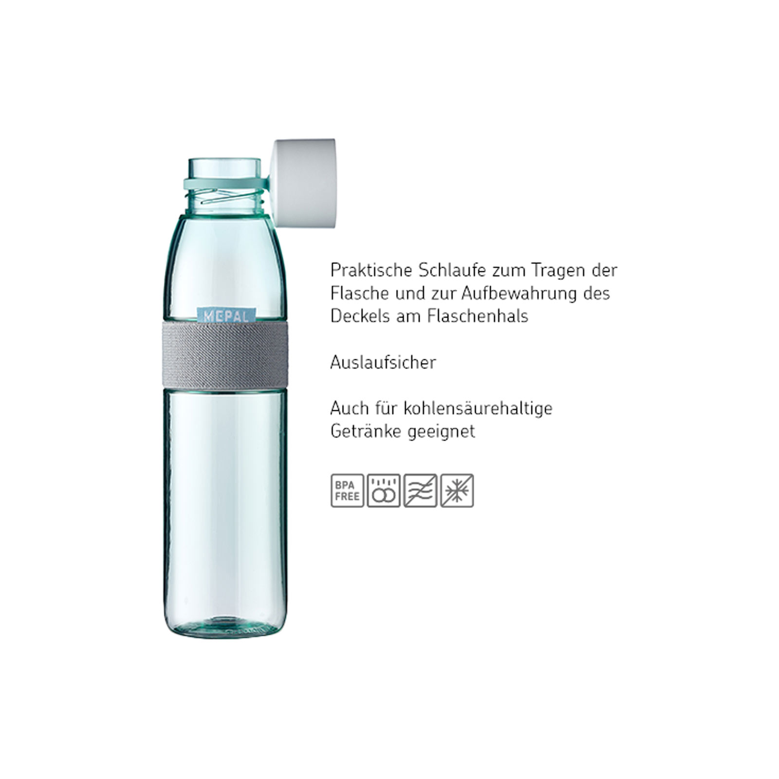 Mepal ELLIPSE Trinkflaschen 500 ml & 700 ml 2er Set Nordic Black