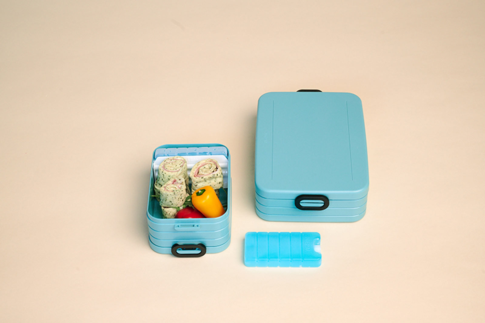 Mepal Lunchboxen Set TAB Large, Midi & Flat weiß - A 