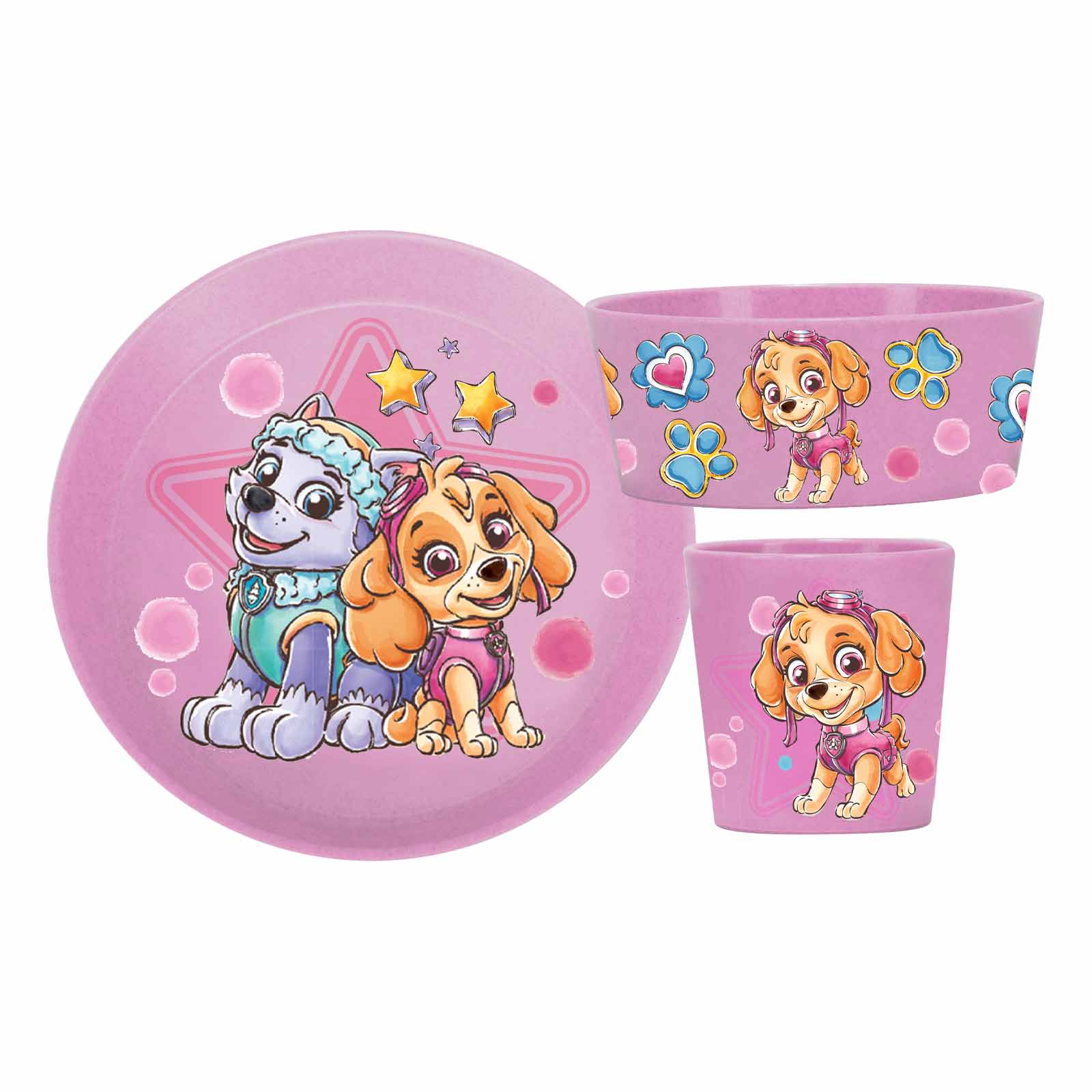 Koziol CONNECT Kindergeschirrset 3-teilig Paw Patrol organic pink - A 