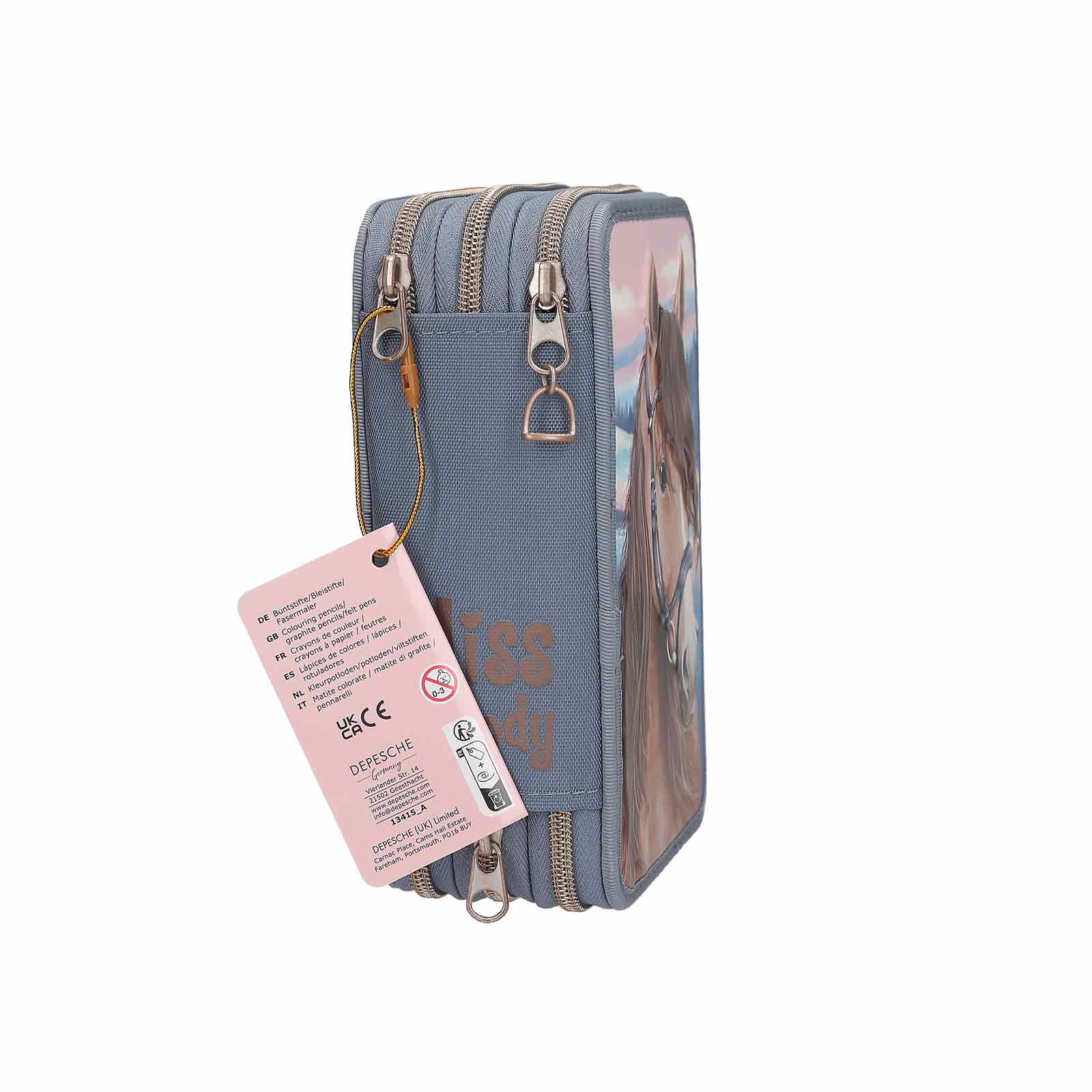 Miss Melody 3-Fach Federtasche mit 3D-Effekt inkl. Stifte