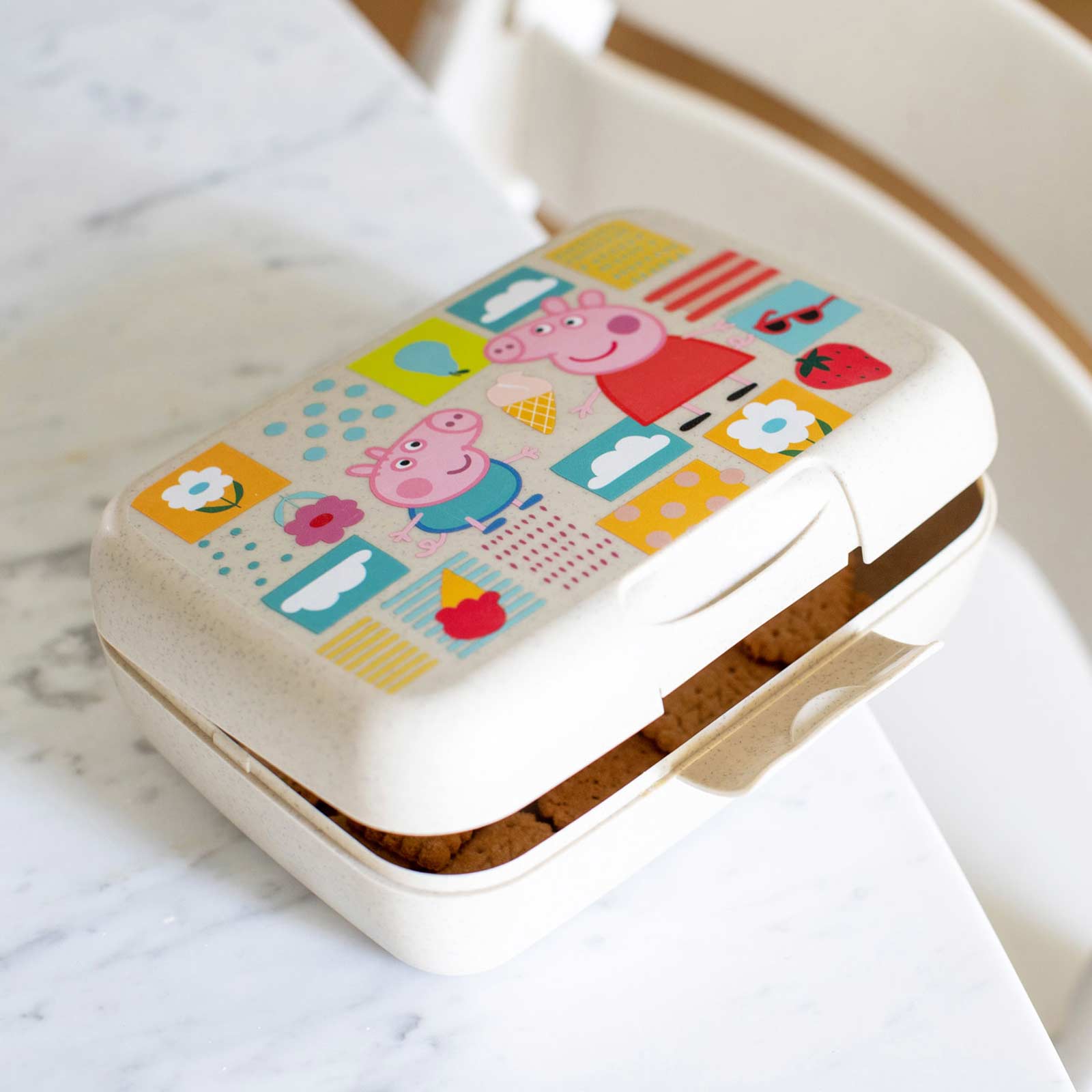 Koziol CANDY Lunchbox mit Trennschale L Peppa Pig organic sand - A 