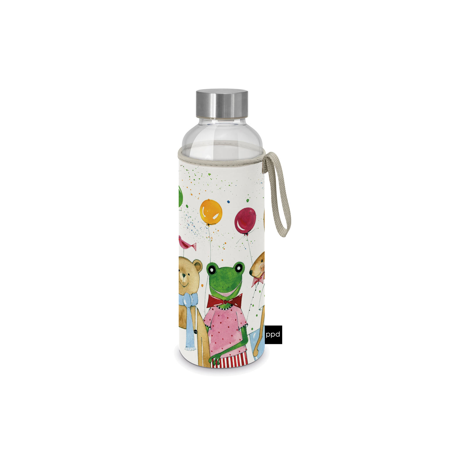 ppd Glasflasche mit Schutzhülle 'Kid Party' 500 ml - A 
