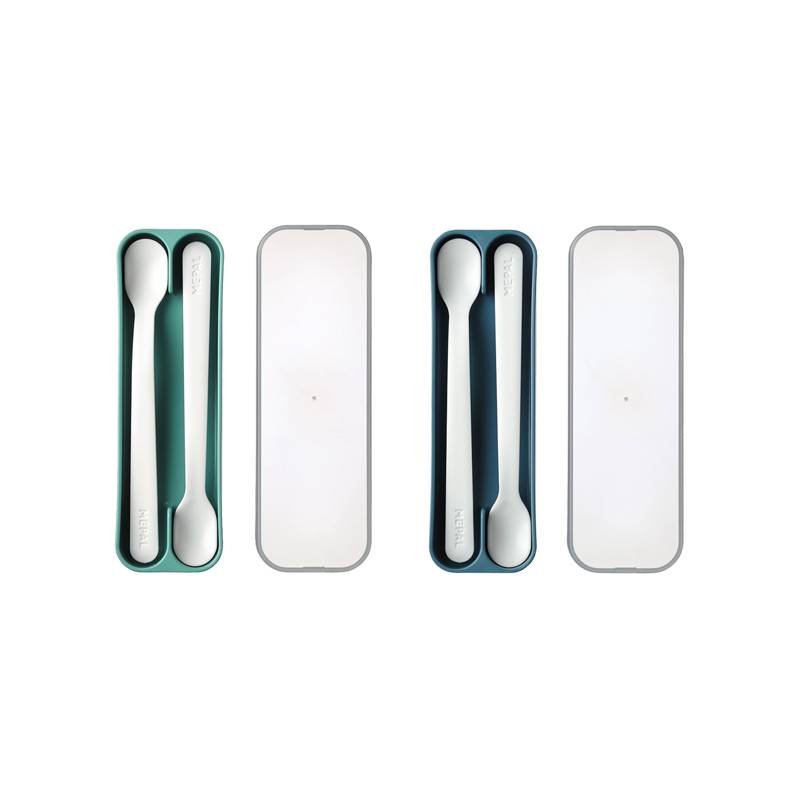 Mepal MIO Baby Fütterlöffel 2x 2er Set deep turquoise & deep blue - A 