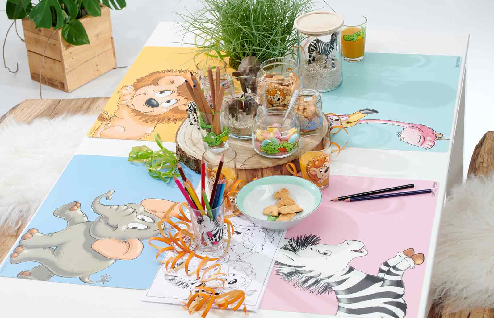 Ritzenhoff & Breker HAPPY ZOO Tiermotive Platzset Tischset 5er Set