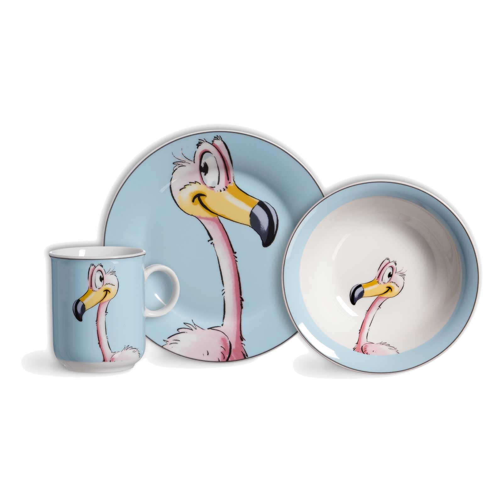 Ritzenhoff & Breker HAPPY ZOO Kindergeschirr Set Flamingo 8-teilig