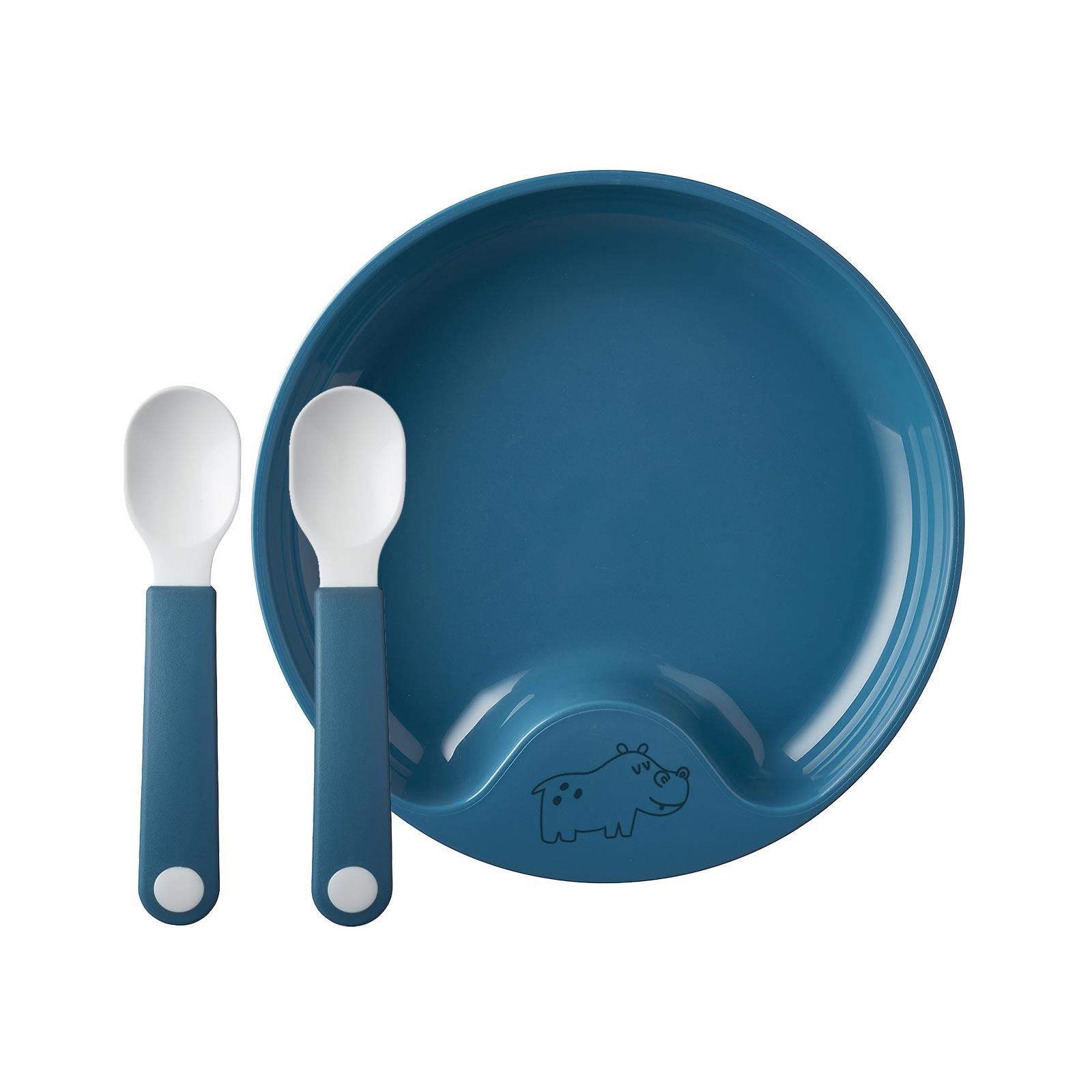 Mepal Mio Lernteller mit Lernlöffel deep blue - A 