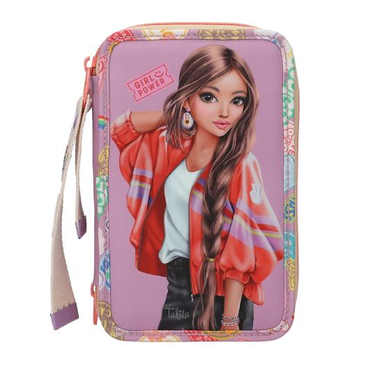 TOPModel 3-Fach Federtasche mit Anhänger GIRL POWER inkl. Stifte