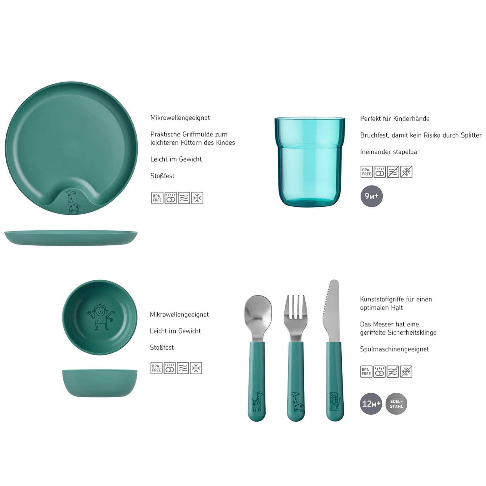 Mepal MIO Kindergeschirrset deep blue 6-teilig - A 
