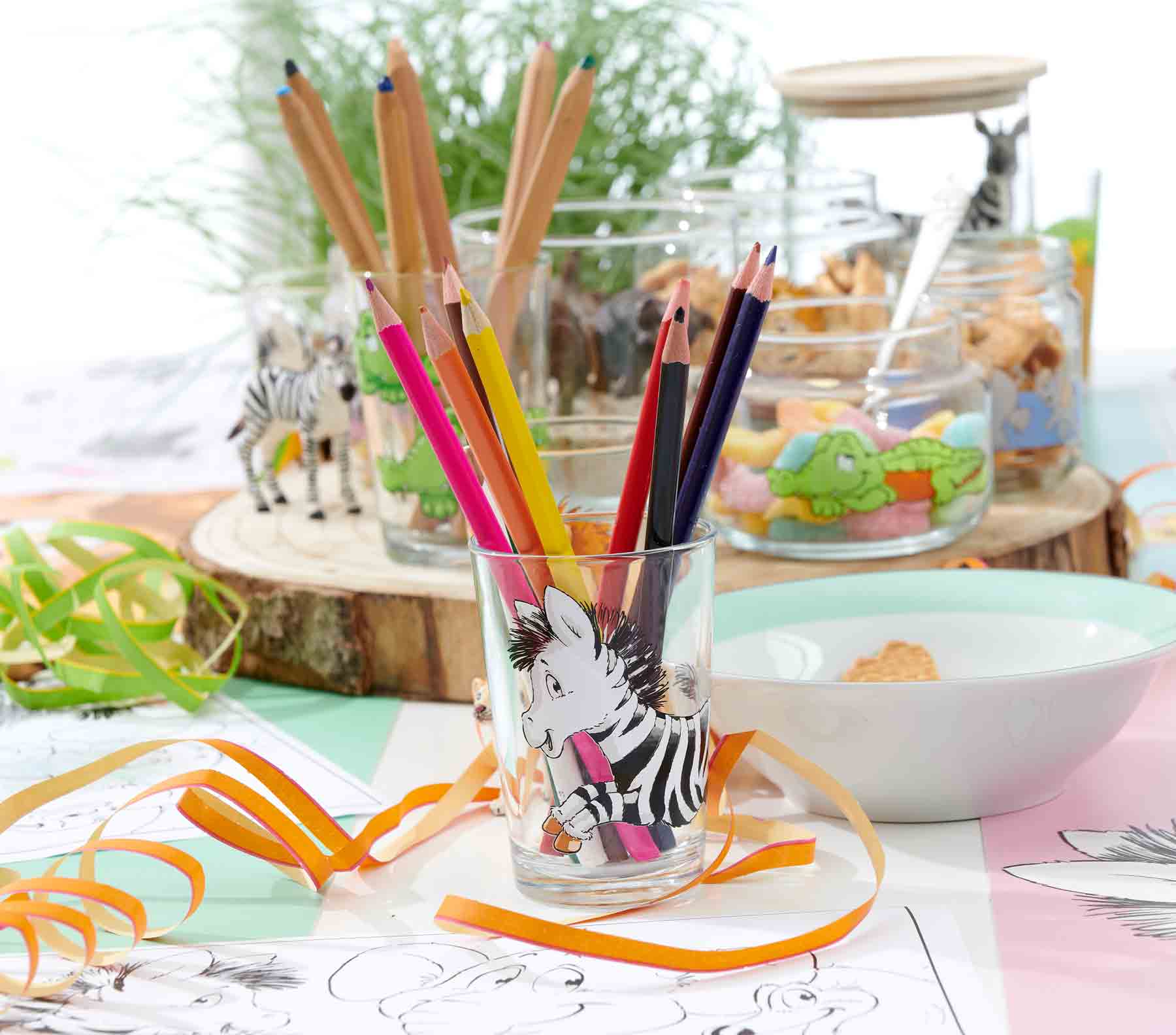 Ritzenhoff & Breker HAPPY ZOO Zebra Geschirr-Set mit Kinderbecher 7-teilig