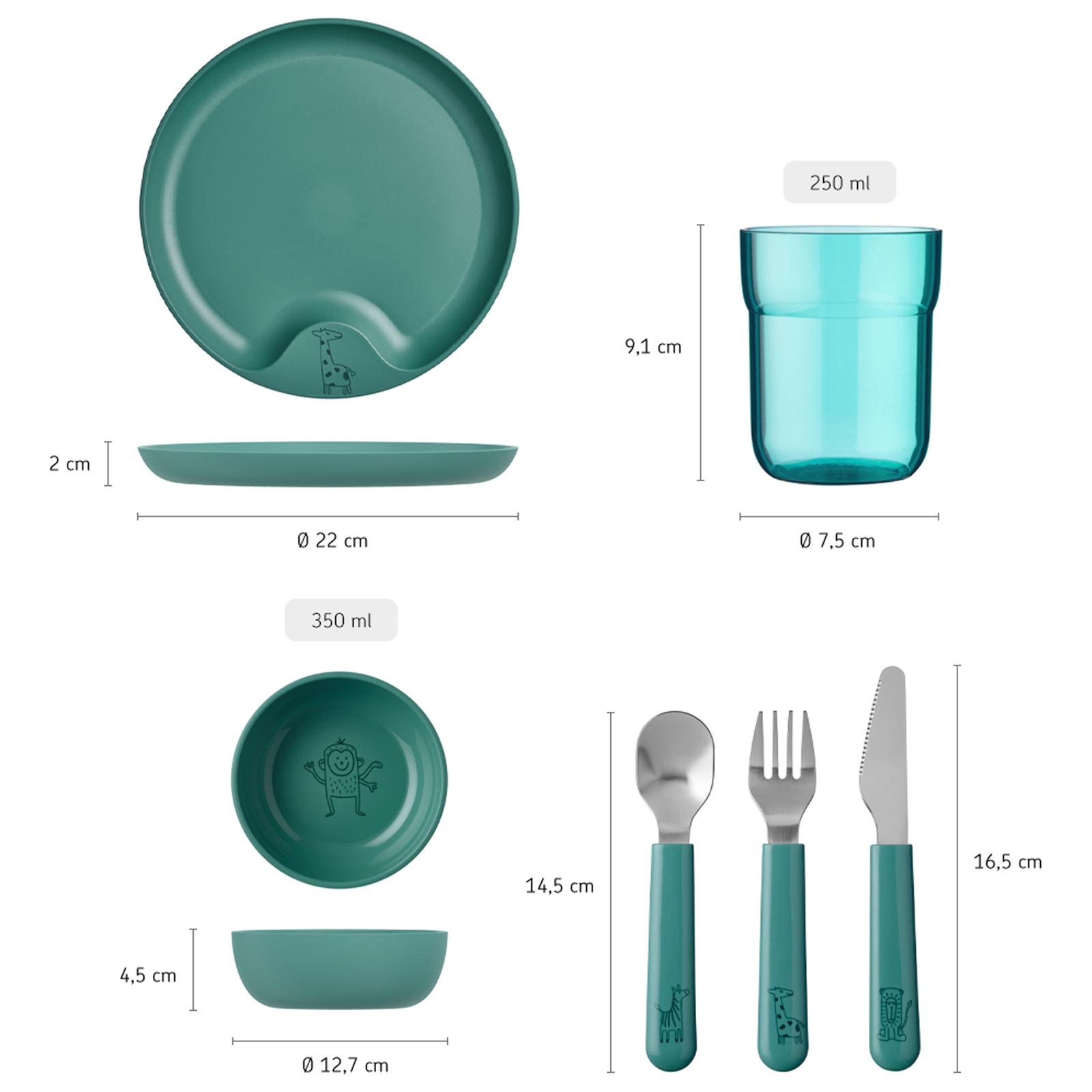 Mepal MIO Kindergeschirrset deep blue 6-teilig - A 