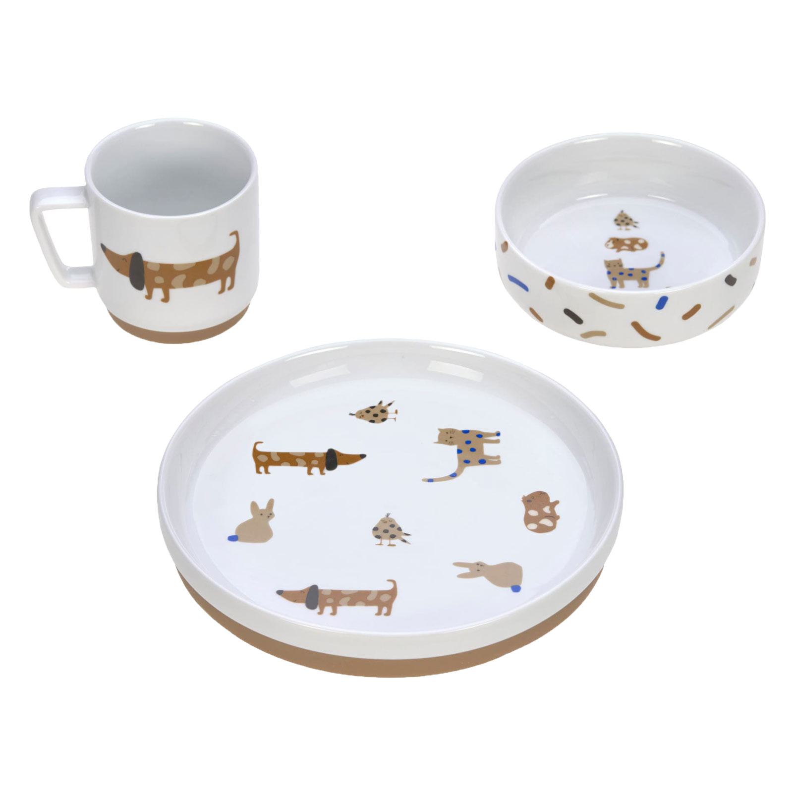 Lässig Porzellan-Geschirr-Set 3-tlg. Little Mateys royal blue - A 