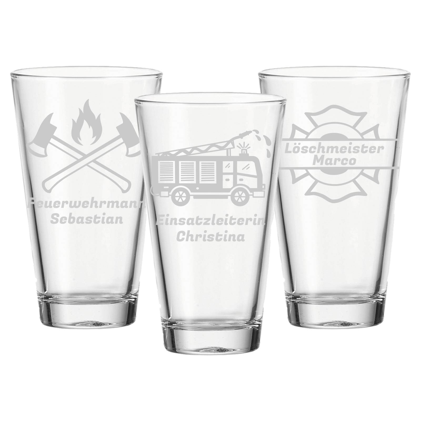 Gravur CIAO Trinkglas 300 ml Firefighter Edition 3er Set
