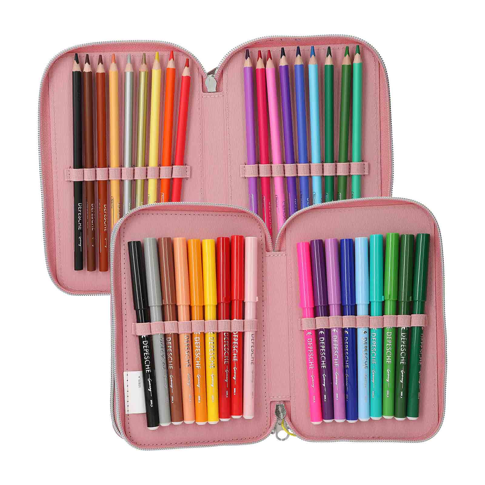 TOPModel 3-Fach Federtasche mit Affen-Applikation JUICY inkl. Stifte