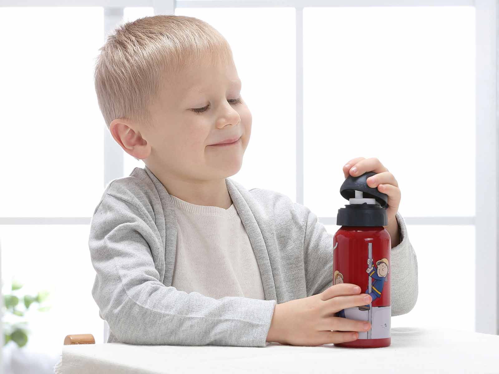Sigikid Kinder Edelstahl-Trinkflasche 400 ml Frido Firefighter - A 