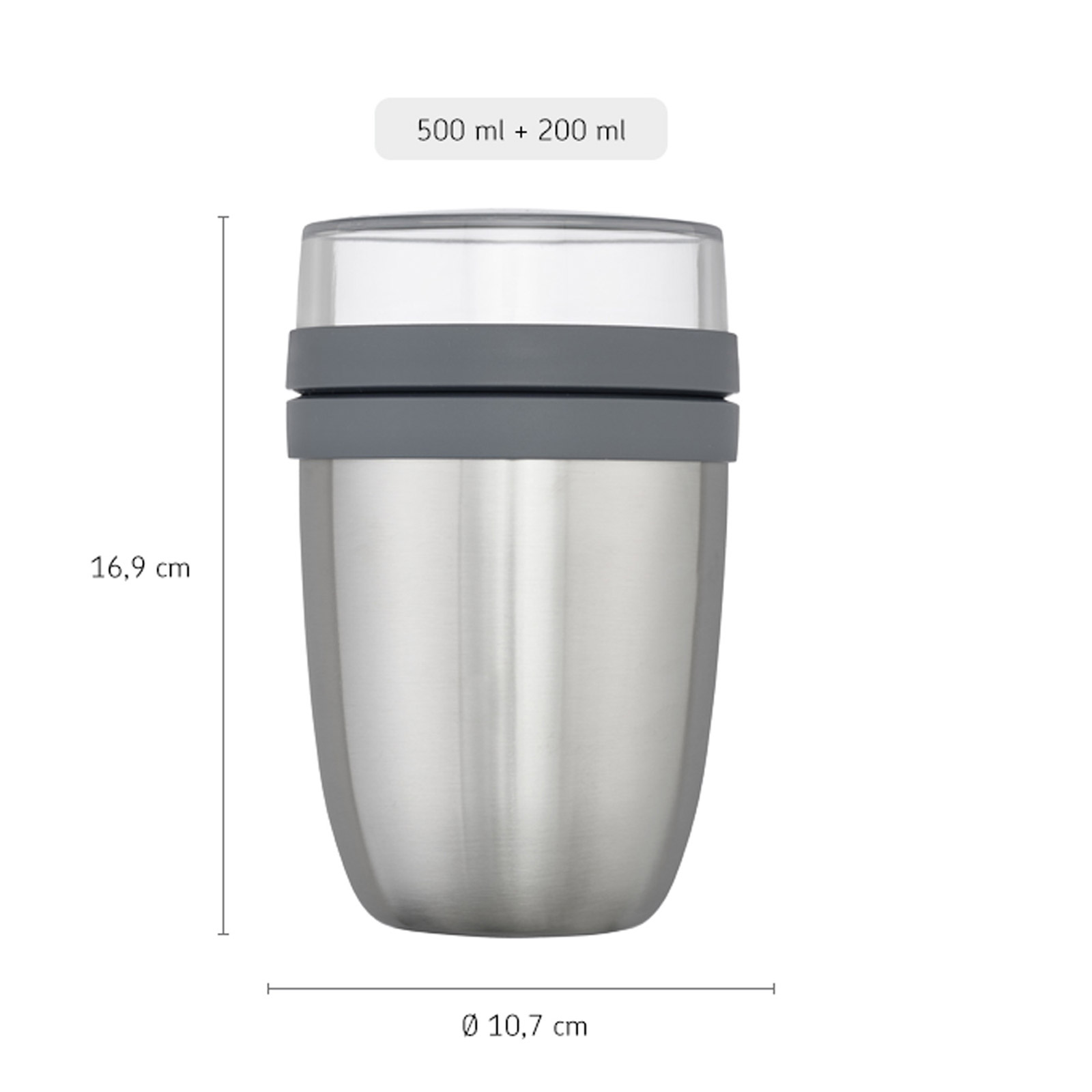 Mepal ELLIPSE Thermo-Lunchpot + Faltbarer Löffel Titanium - A 