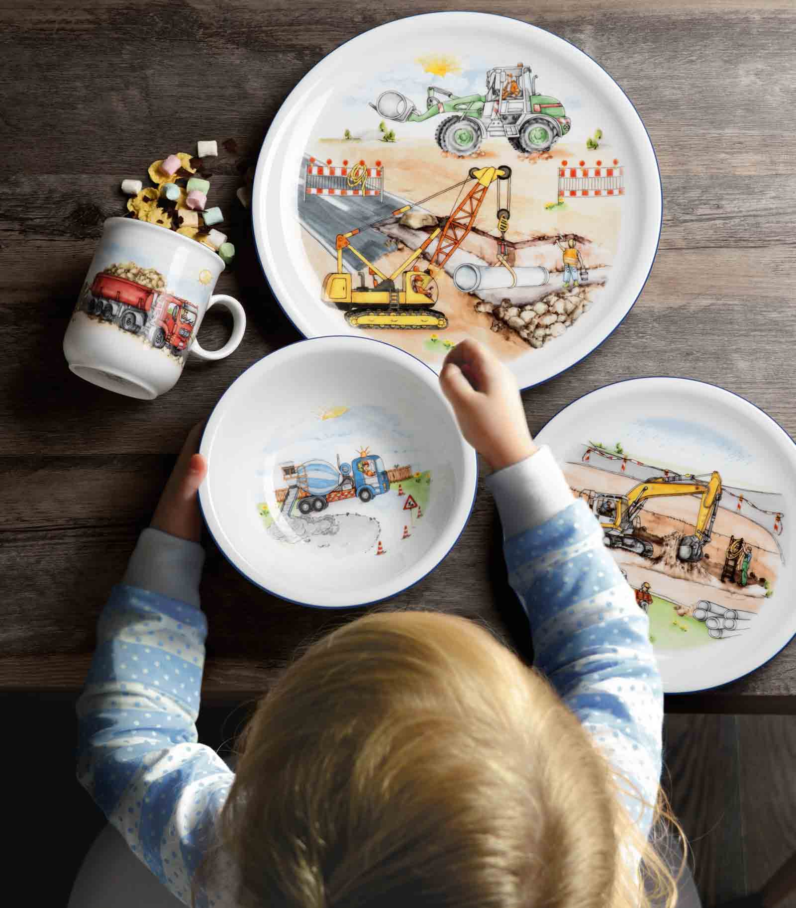 Seltmann Weiden Compact Kindergeschirr Set 3-teilig - Auf der Baustelle
