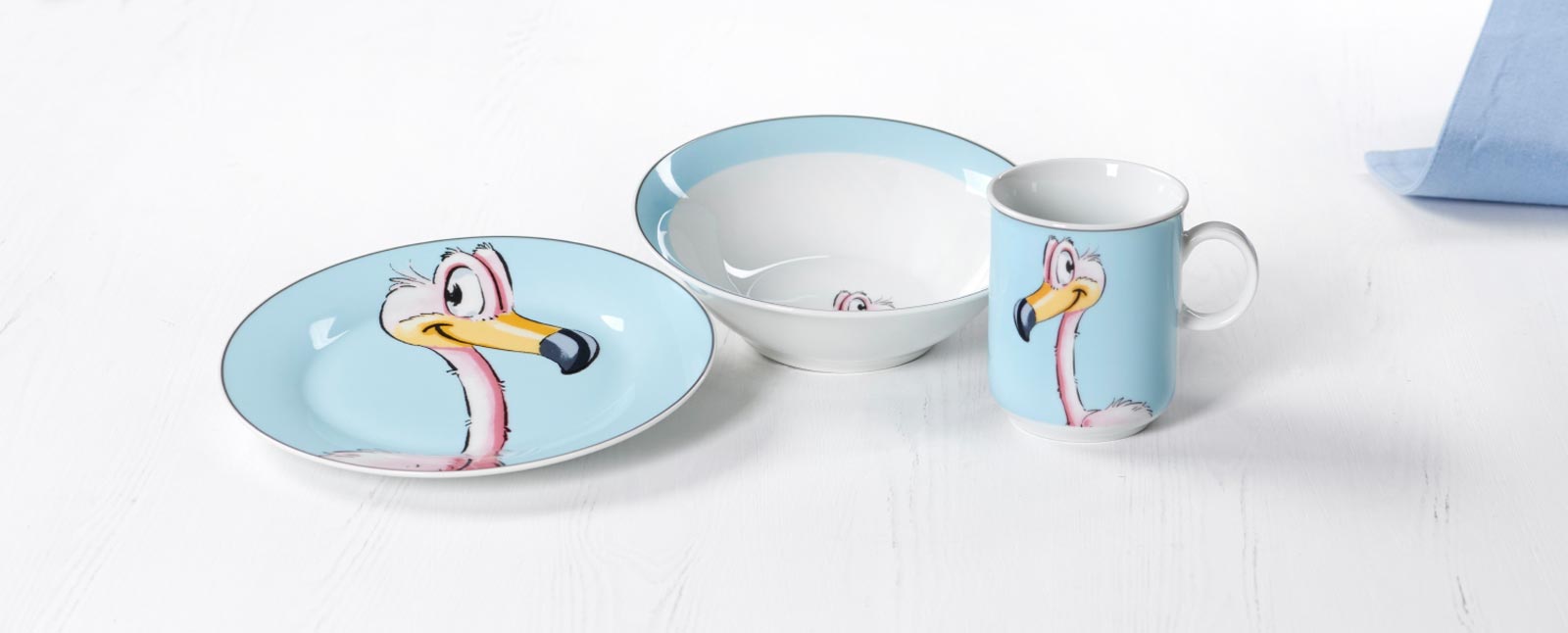 Ritzenhoff & Breker HAPPY ZOO Kindergeschirr Set Flamingo 8-teilig