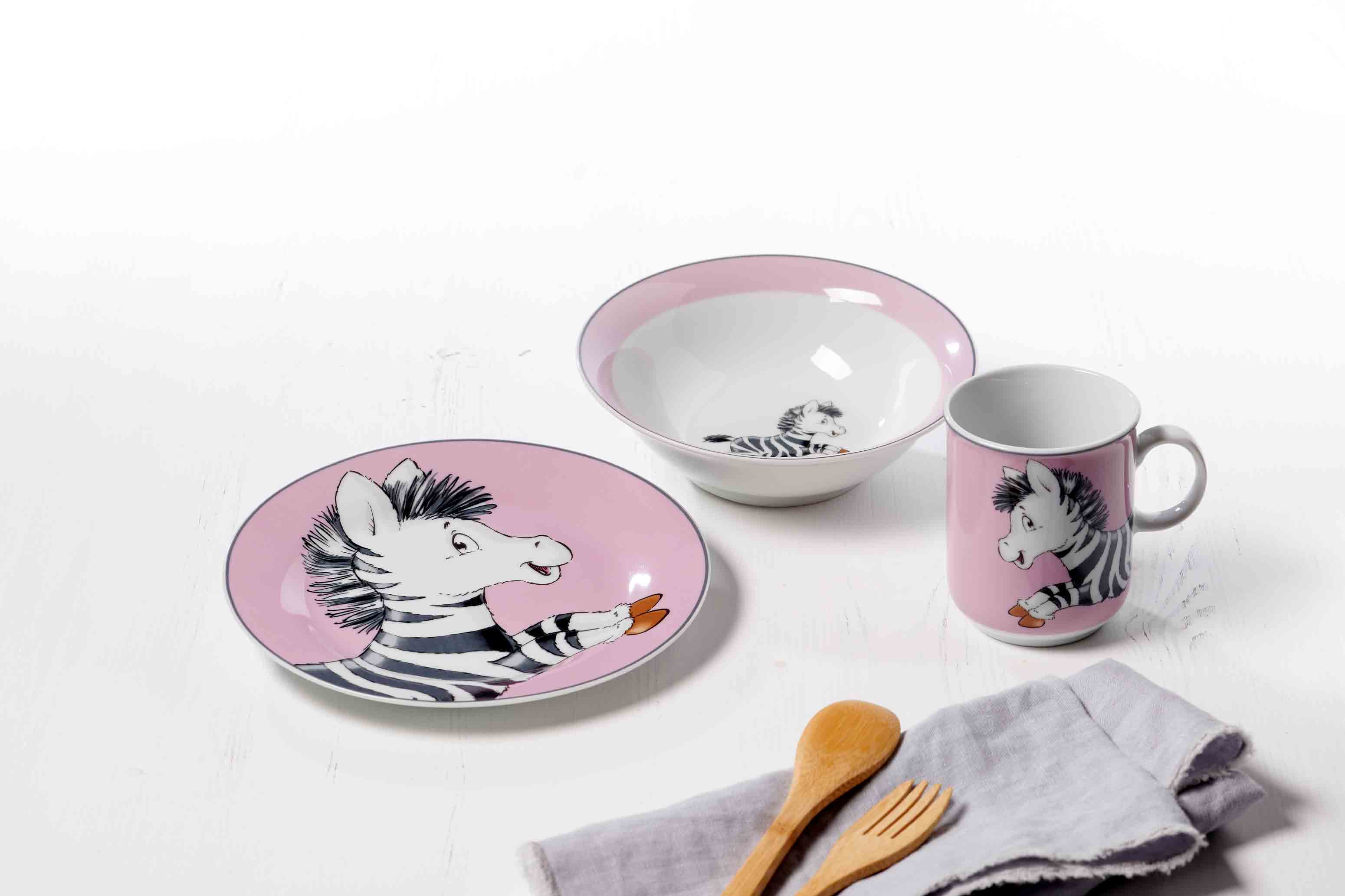 Ritzenhoff & Breker HAPPY ZOO Zebra Geschirr-Set mit Kinderbecher 7-teilig