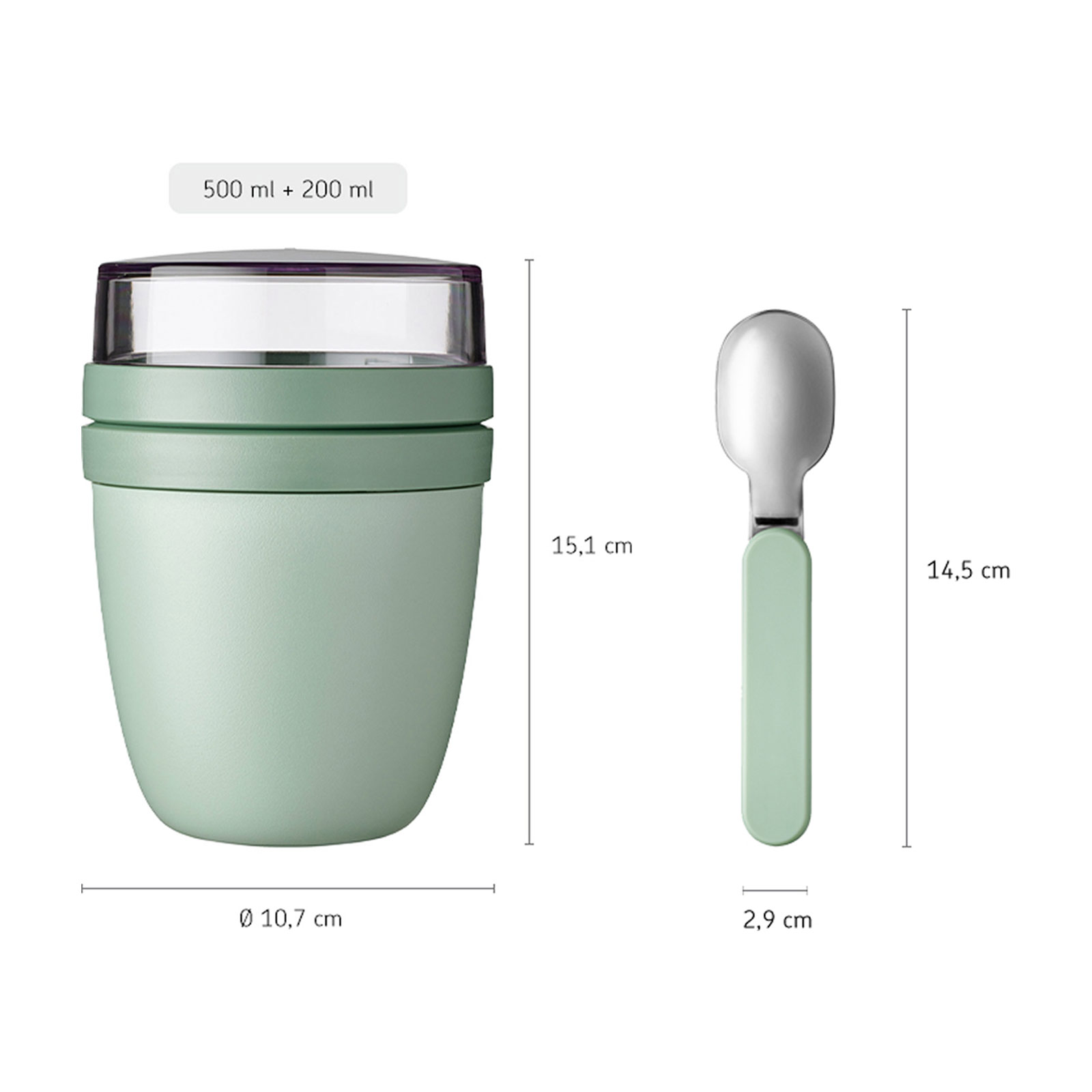 Mepal ELLIPSE Lunchpot + Faltbarer Löffel in Nordic Denim
