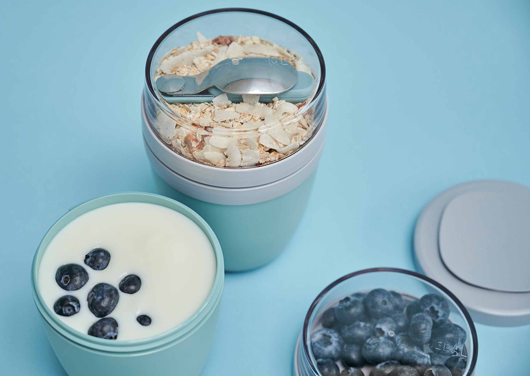 Mepal ELLIPSE Lunchpot + Faltbarer Löffel in Nordic Denim