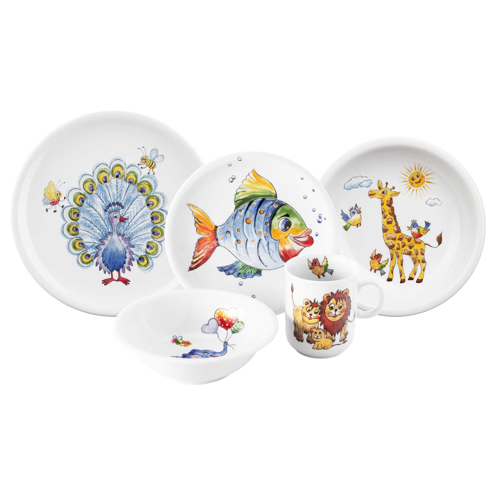 Seltmann Weiden Compact Kindergeschirr Set 5-teilig - Bunte Tierwelt