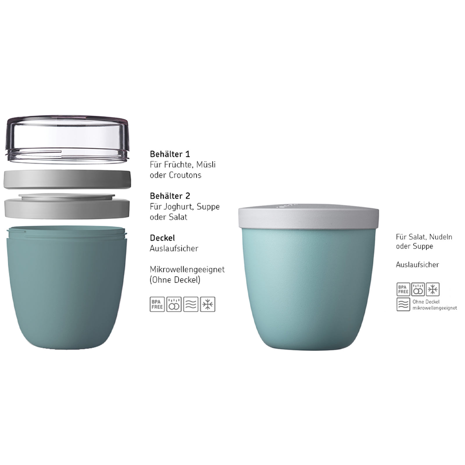 Mepal ELLIPSE Lunchpot Switch mit Snack-Deckel Weiß - A 