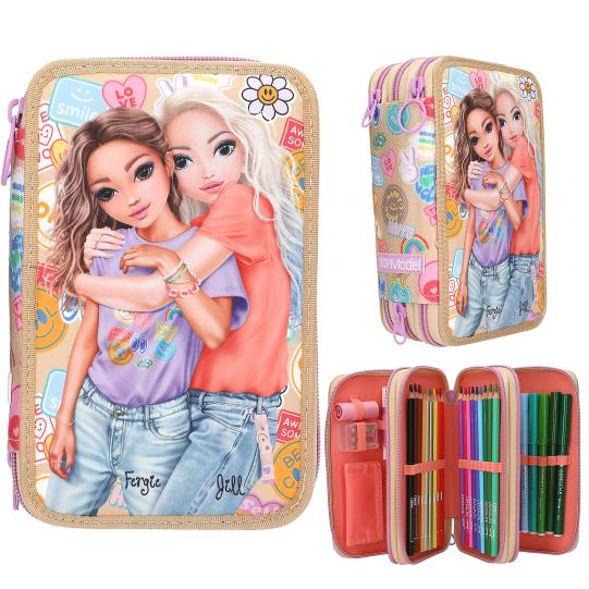 TOPModel 3-Fach Federtasche GIRL POWER inkl. Stifte
