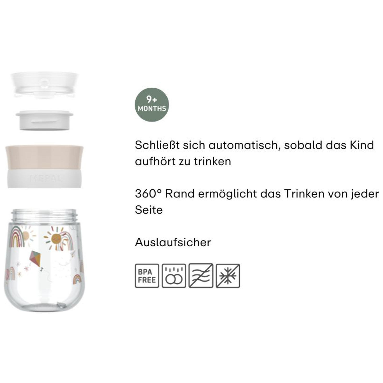 Mepal MIO 360° Trinklernbecher 300 ml Sunshine & Rainbow (2025)