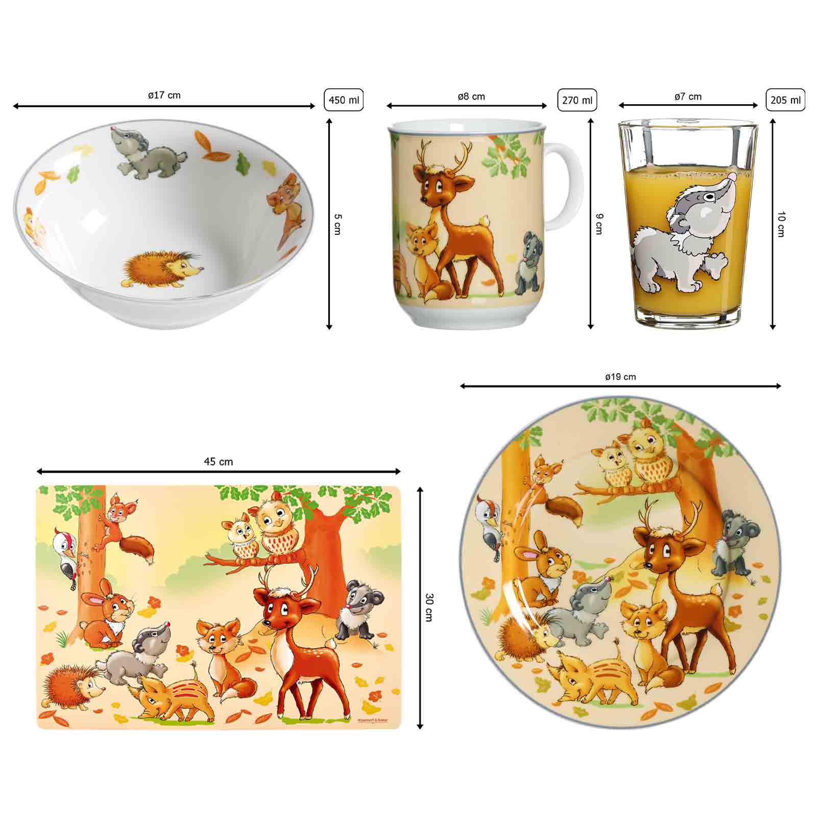 Ritzenhoff & Breker WALDTIERE Kinderset 11-teilig
