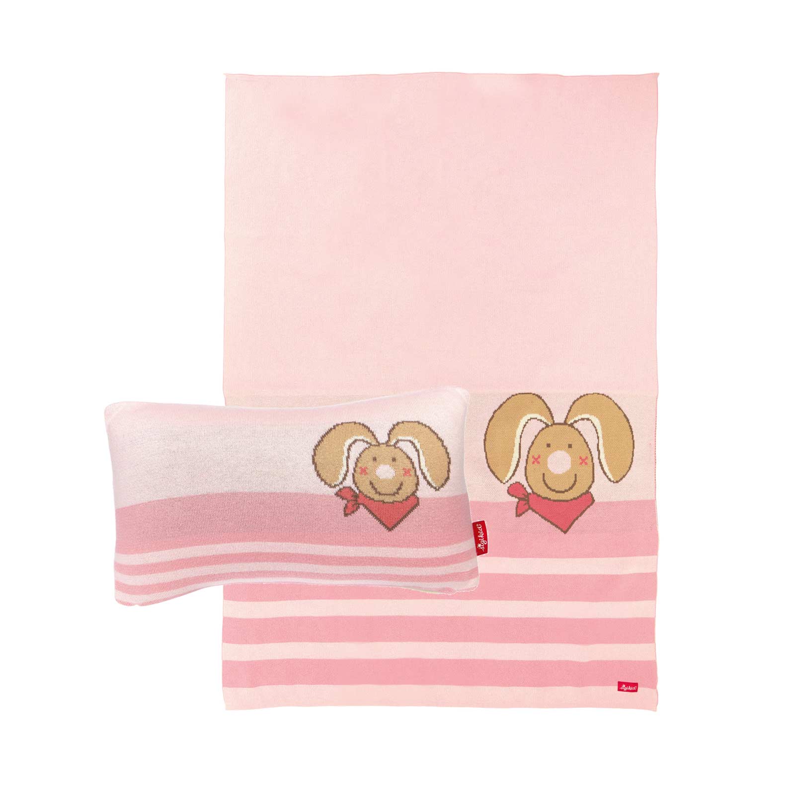 Sigikid Baby Kuscheldecke & Kissen Set 2-tlg. Hase DubbiDuu rosa - A