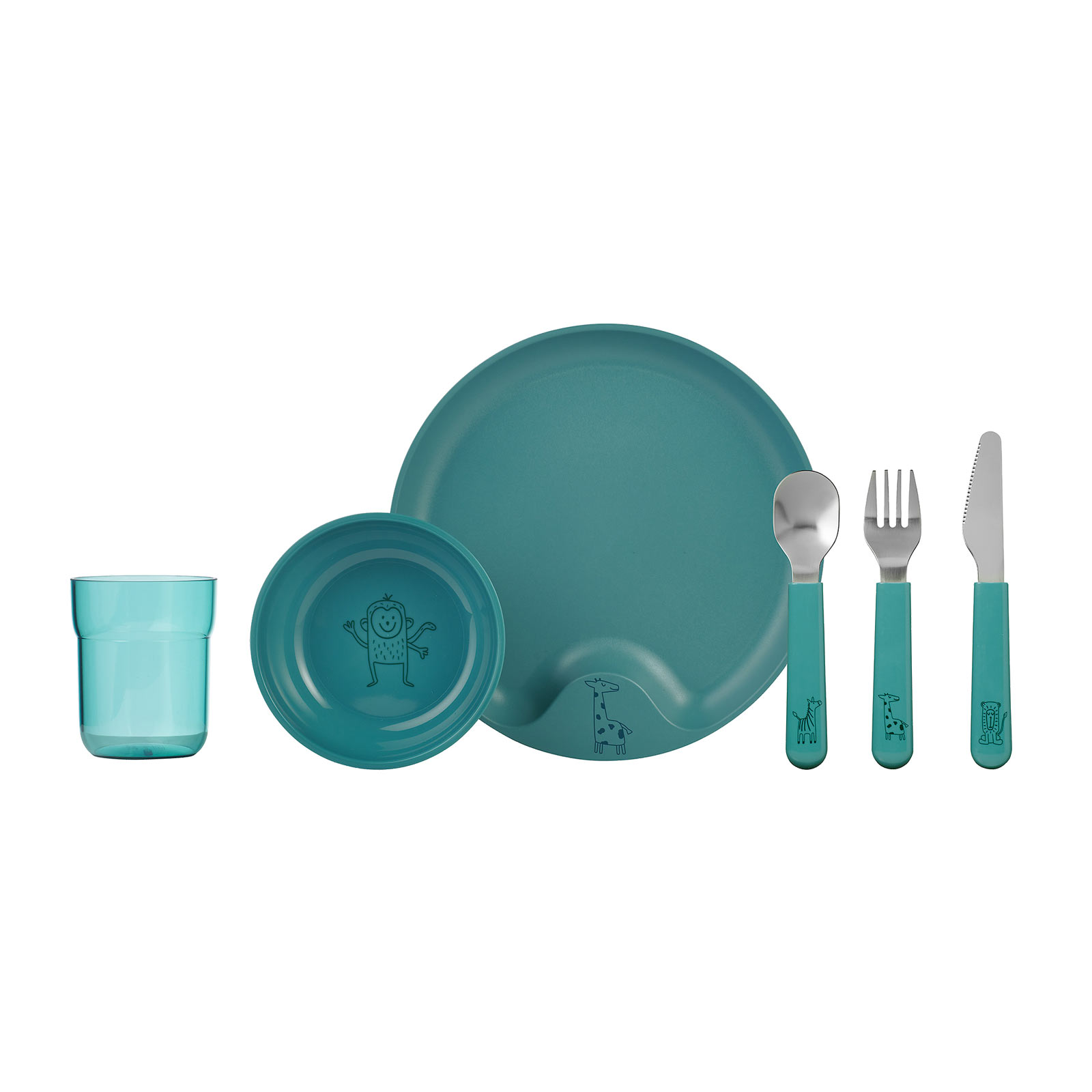 Mepal MIO Kindergeschirrset deep turquoise 6-teilig - A 