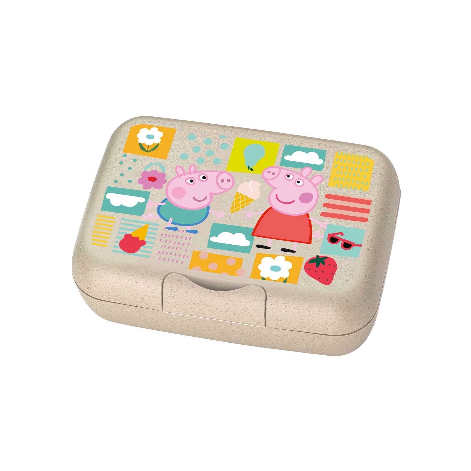 Koziol CANDY Lunchbox mit Trennschale L Peppa Pig organic sand - A 