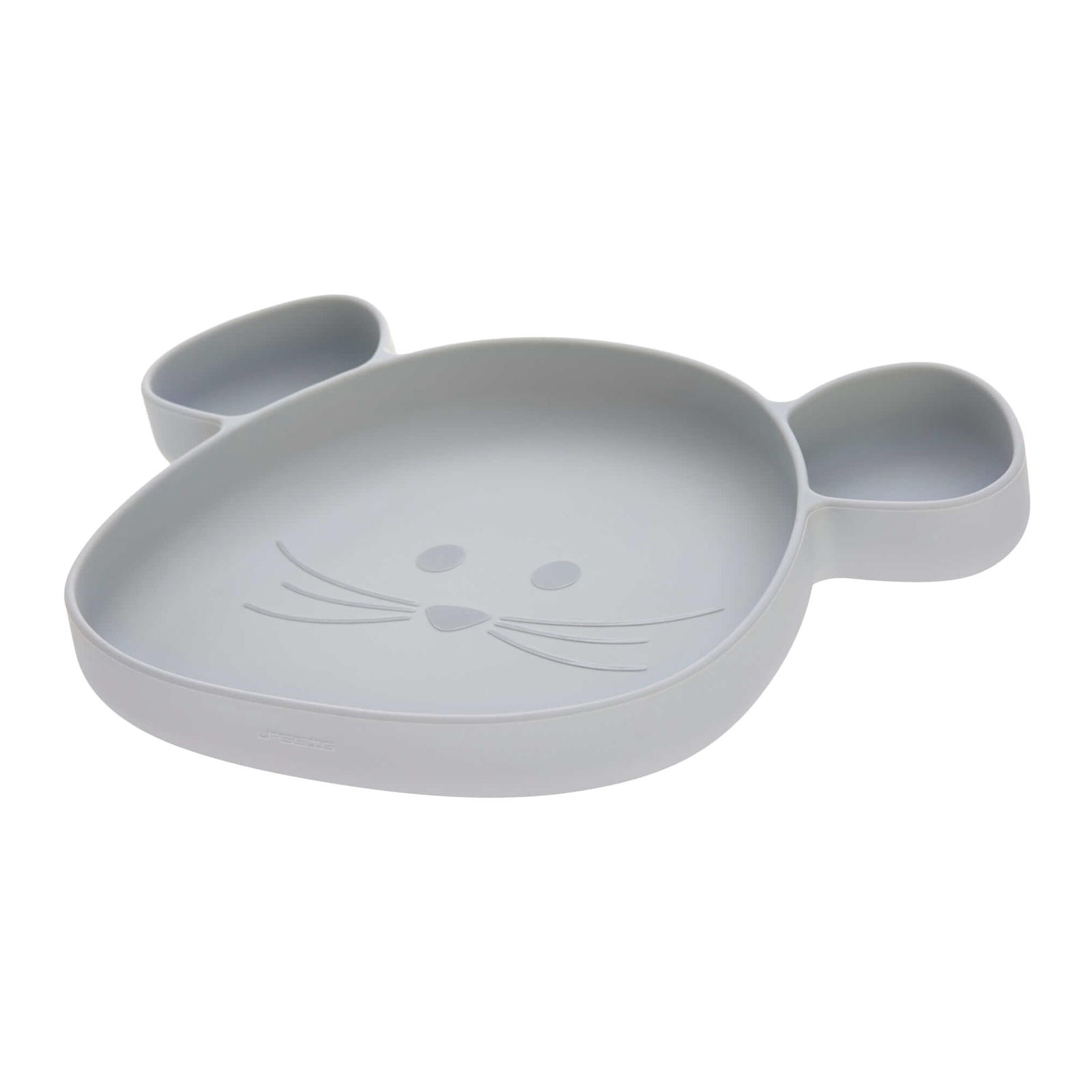 Lässig Silikon Geschirrset mit Lätzchen Little Chums Maus grau - A 