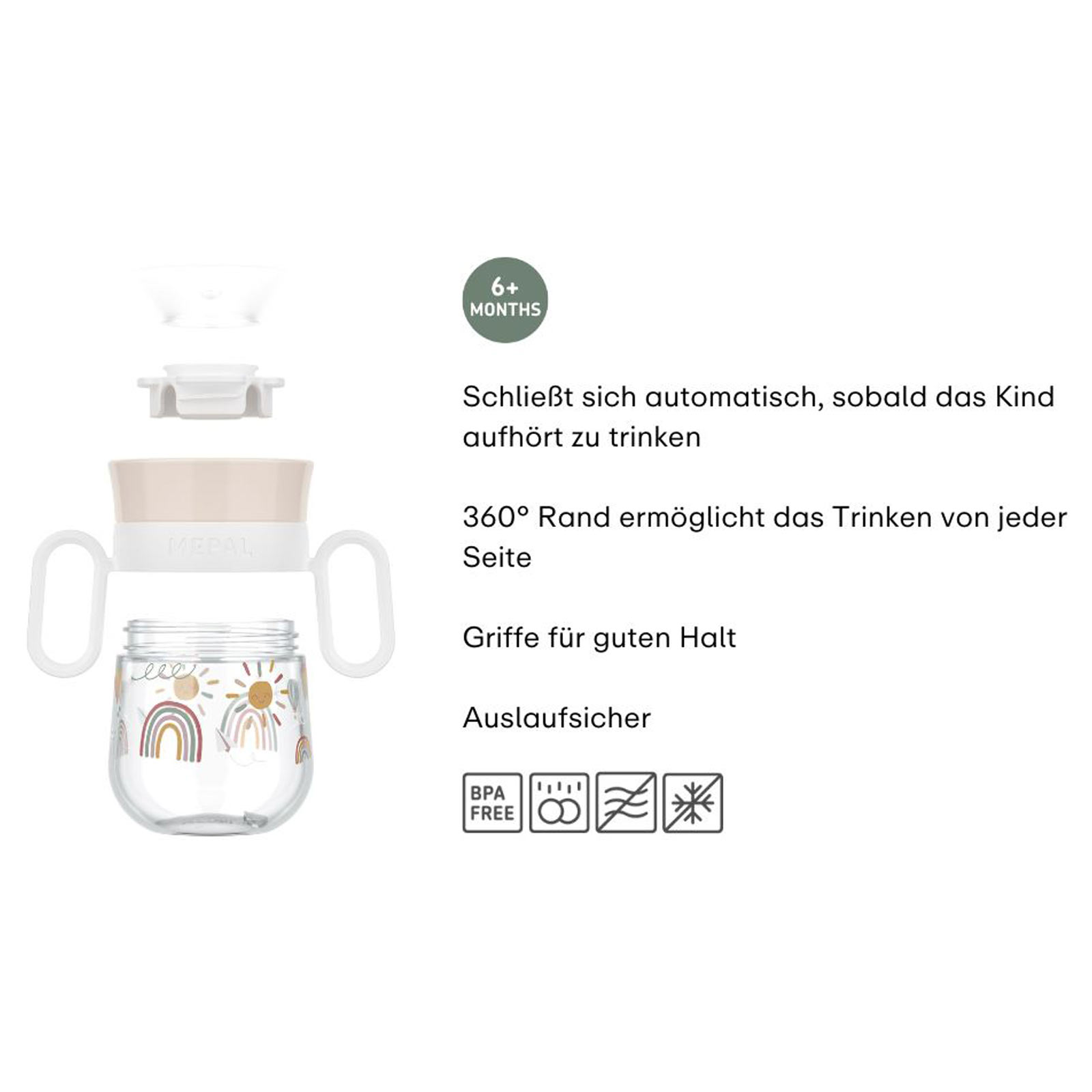 Mepal MIO 360° Trinklernbecher 200 ml Sunshine & Rainbow (2025)