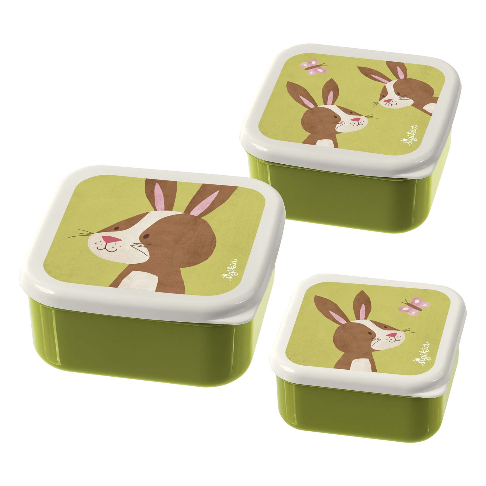 Sigikid Kinder Minirucksack & Lunchset Hase grün - A 