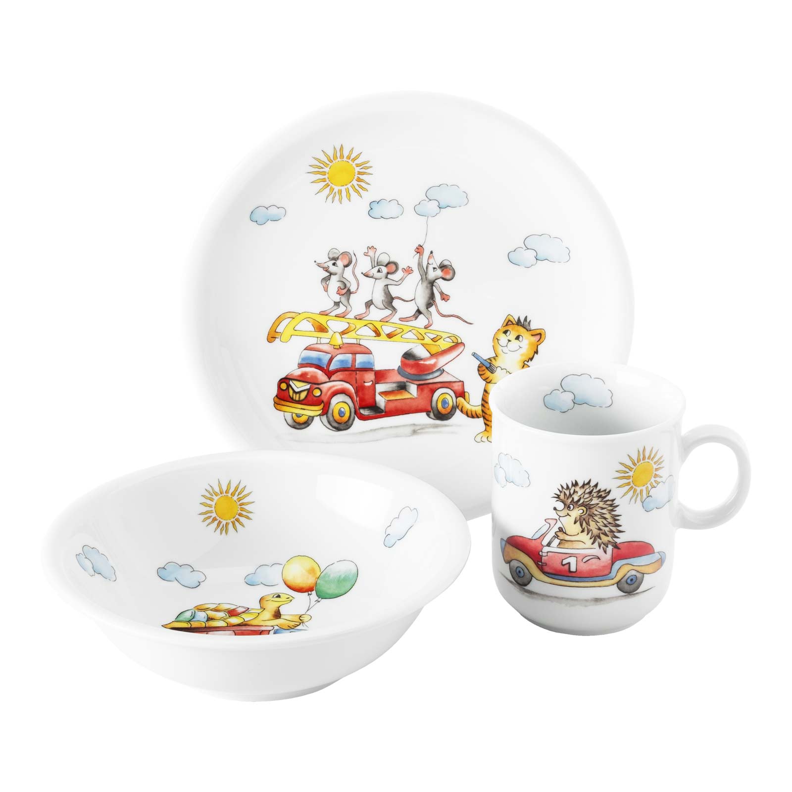 Seltmann Weiden Compact Kindergeschirr Set 3-teilig - Flinke Flitzer - DS