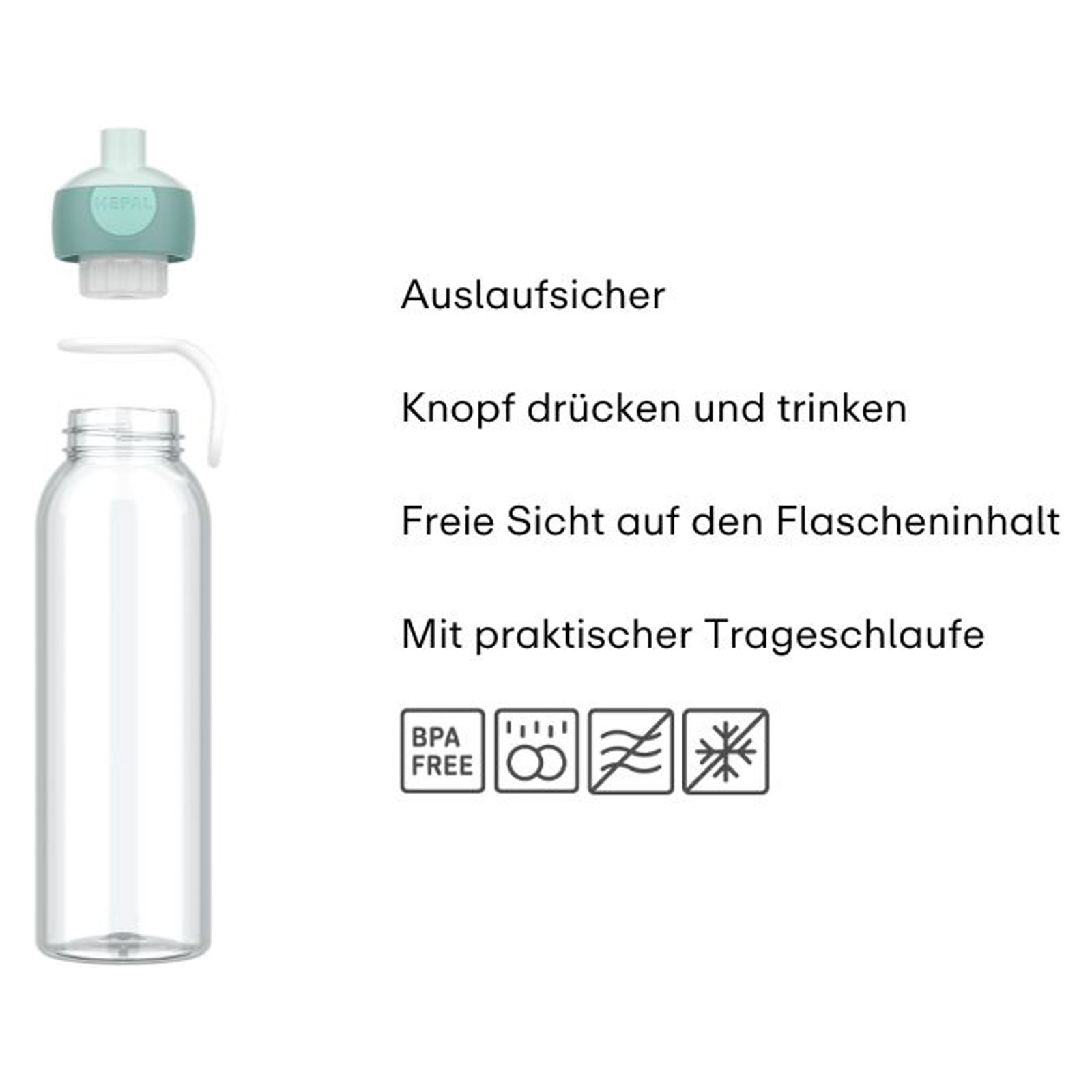 Mepal CAMPUS Wasserflasche Pop-Up 500 ml Cool Mint (2025)