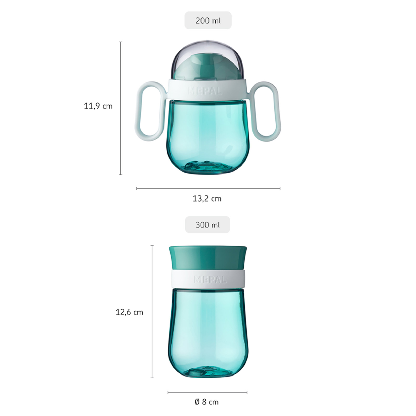 Mepal MIO Trinklernbecher Antitropf & 360° 2er Set deep turquoise