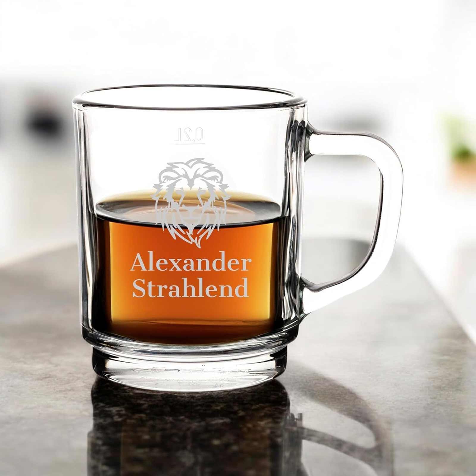 Glastasse mit Gravur 200 ml - Sternzeichen + Personalisierung