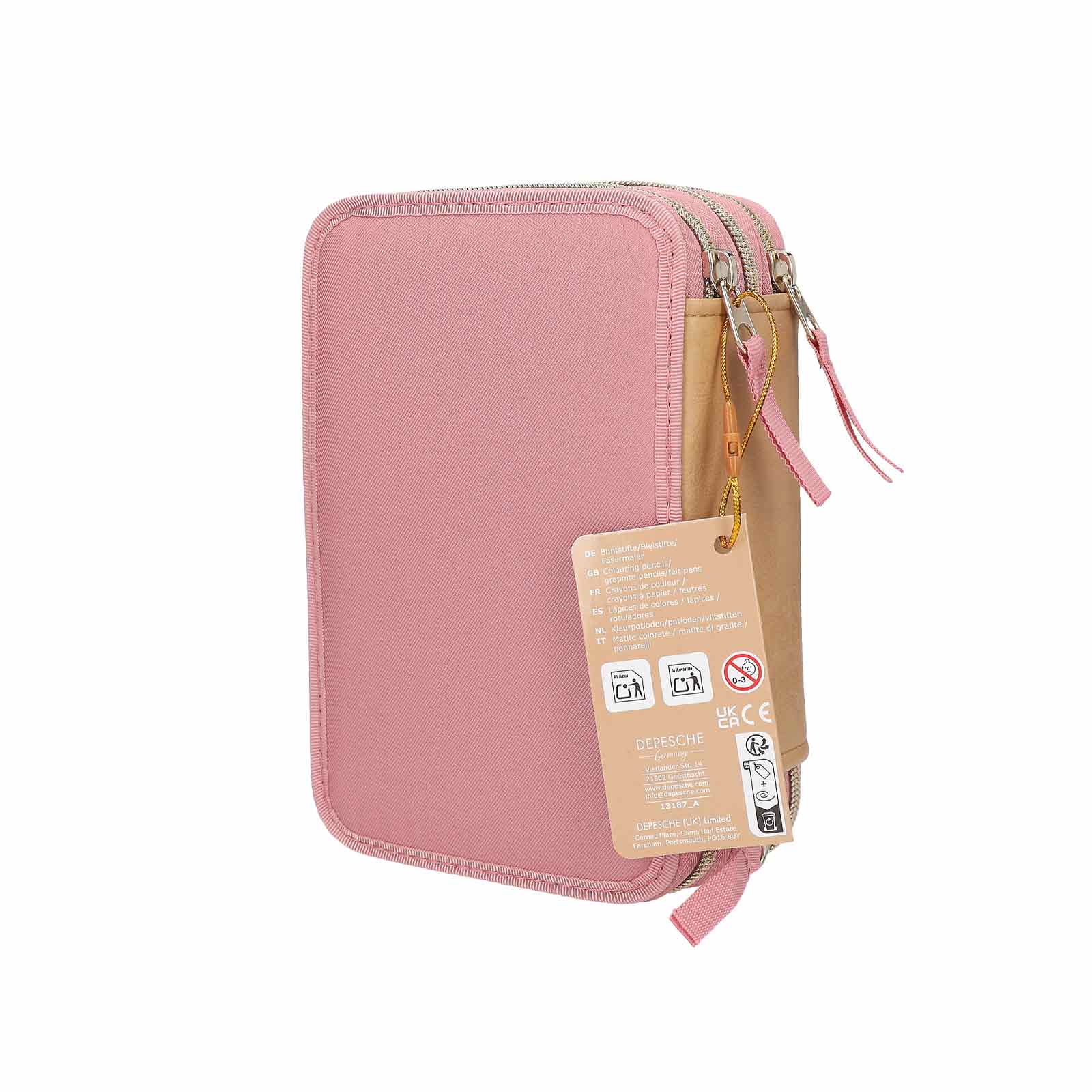 Miss Melody 3-Fach Federtasche DUSTY ROSE inkl. Stifte