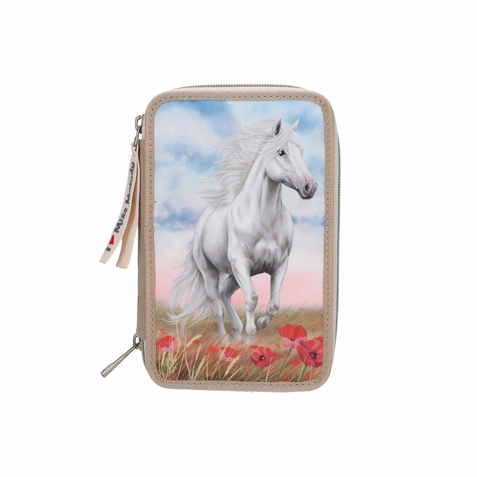 Miss Melody 3-Fach Federtasche POPPY SAND inkl. Stifte