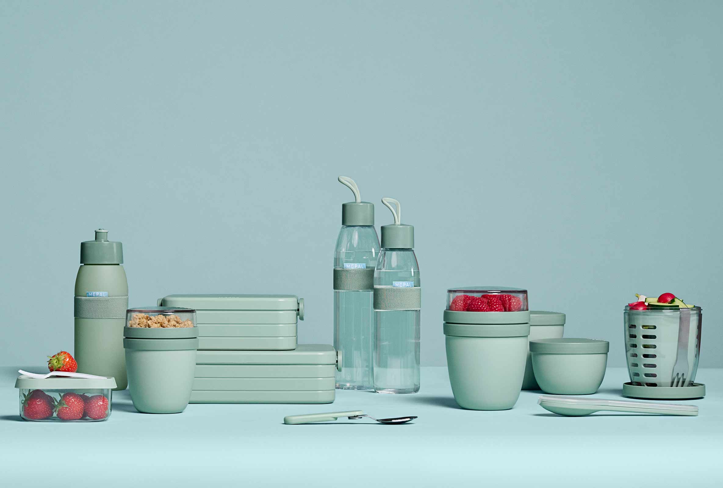 Mepal ELLIPSE Lunchpot + Faltbarer Löffel in Nordic Denim