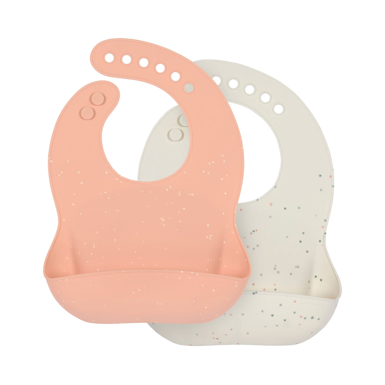 Lässig Silikon Lätzchen 2er Set Orange Beige - A 