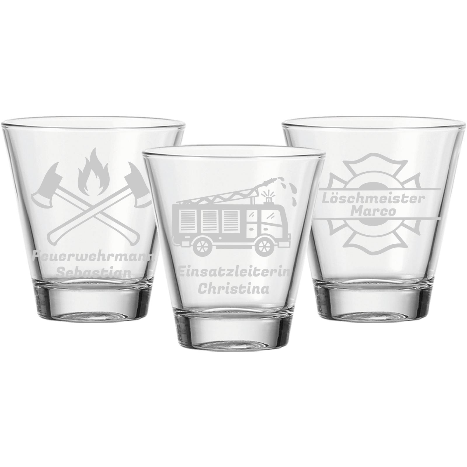 Gravur CIAO Trinkglas 215 ml Firefighter Edition 3er Set