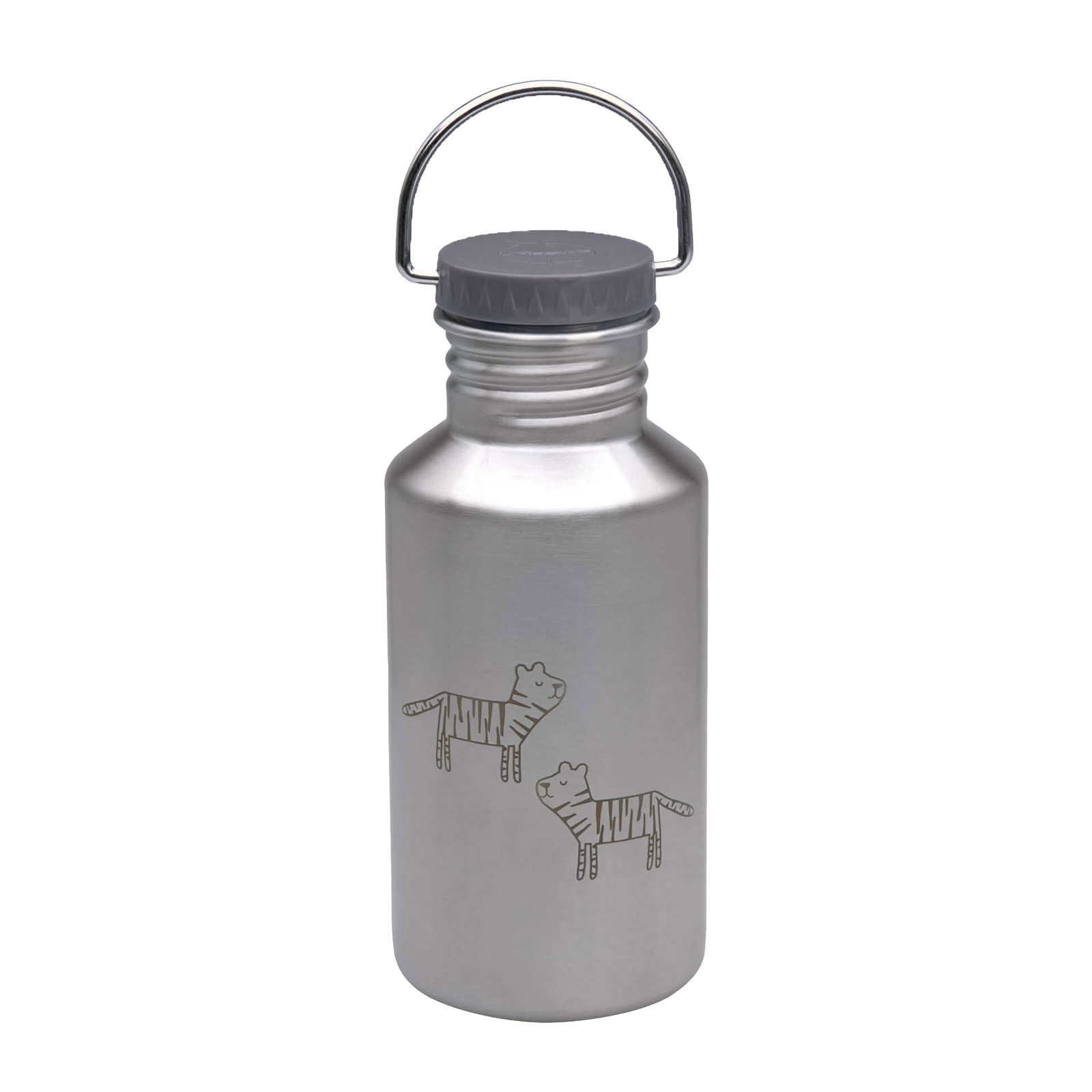 Lässig Kinder Edelstahl Trinkflasche 500 ml Safari Tiger - A 