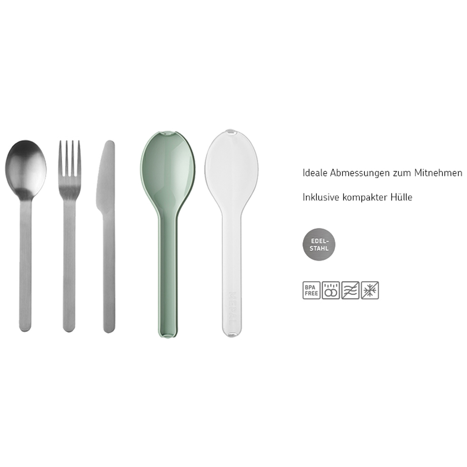 Mepal ELLIPSE Besteck-Set 3-teilig Nordic Pink - A 