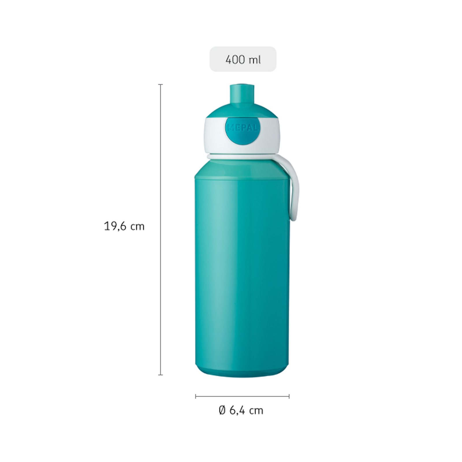 Mepal CAMPUS Pop-up Trinkflasche Set mit Flip-Up Ersatzdeckel türkis