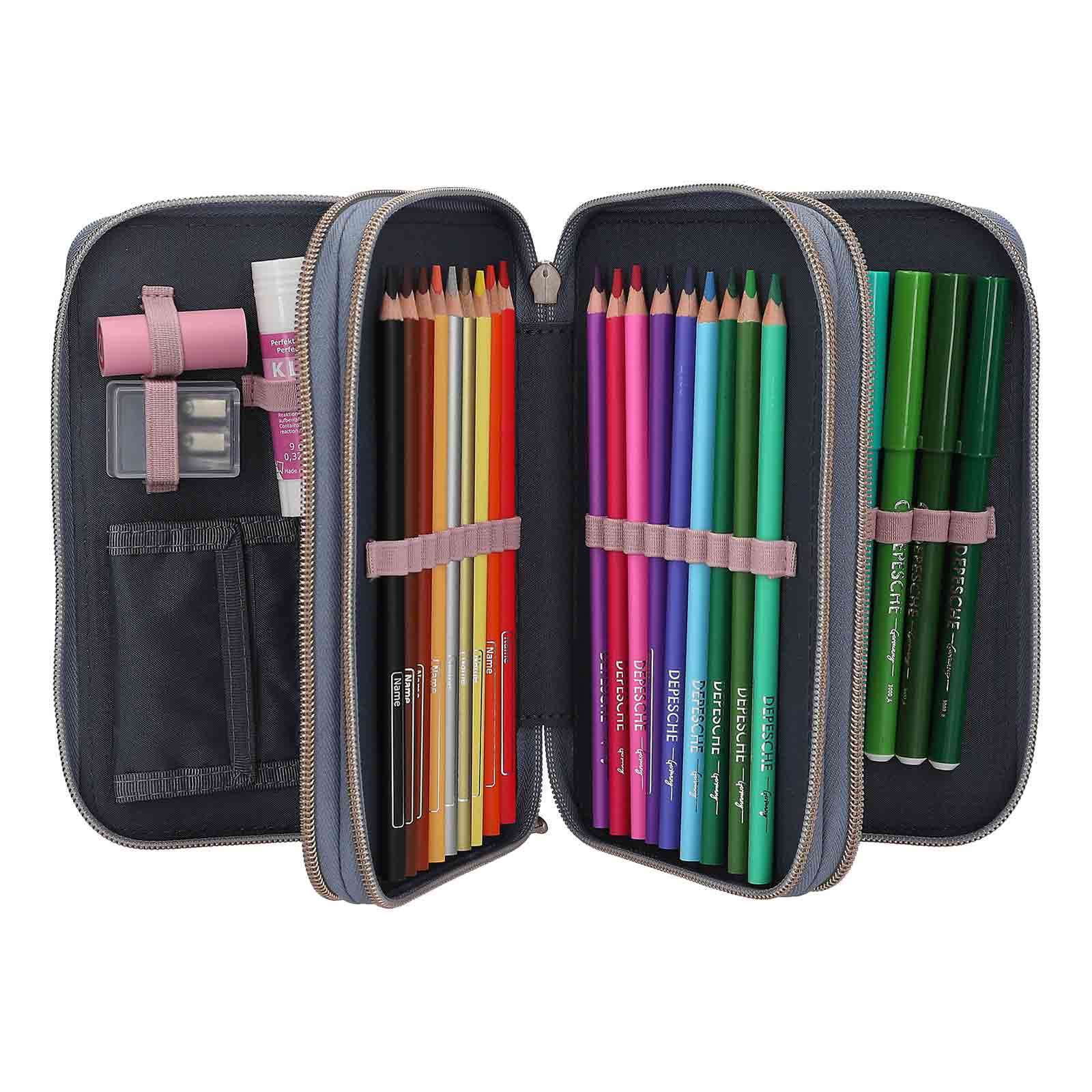 Miss Melody 3-Fach Federtasche mit 3D-Effekt inkl. Stifte