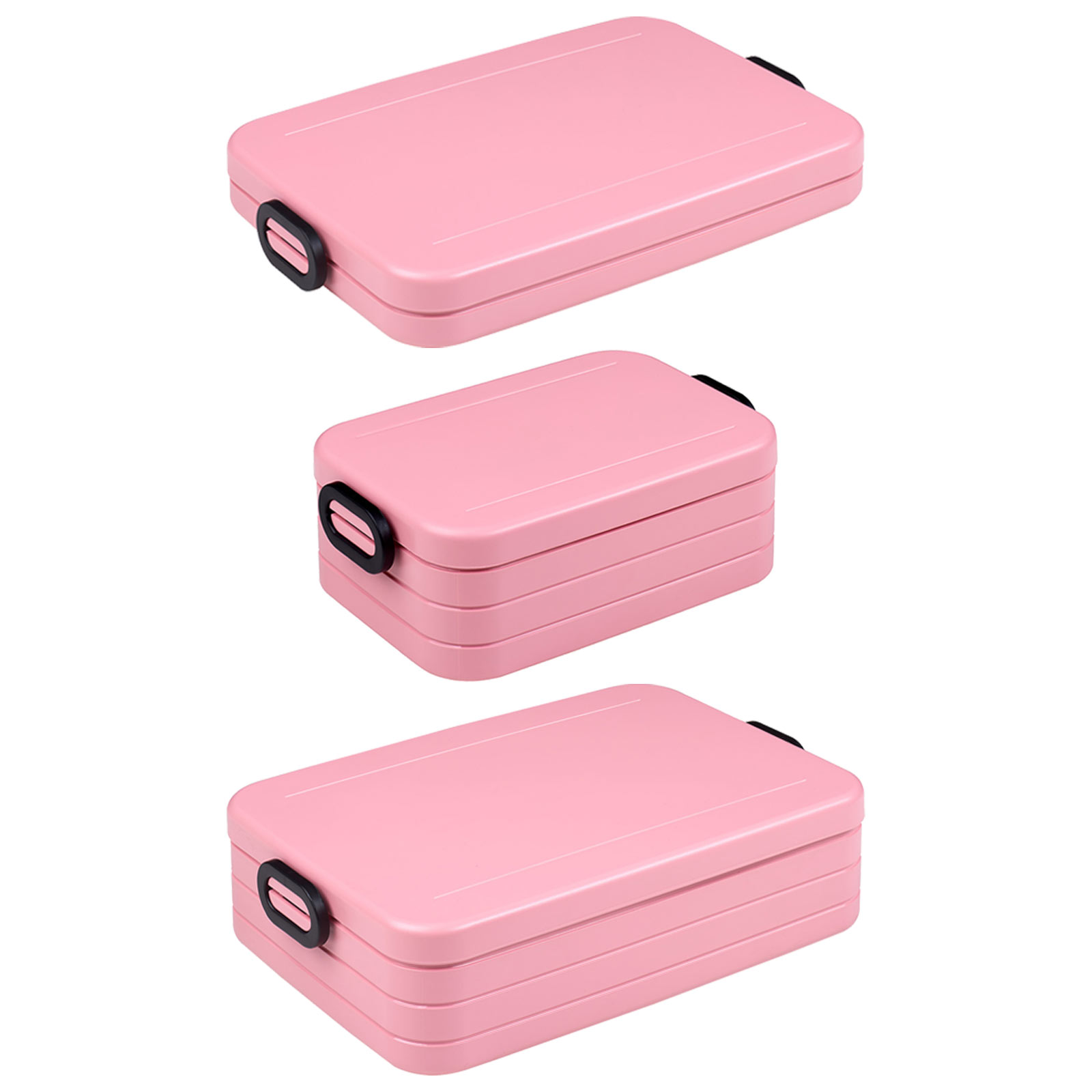 Mepal Lunchboxen Set TAB Large, Midi & Flat Nordic Pink - A 