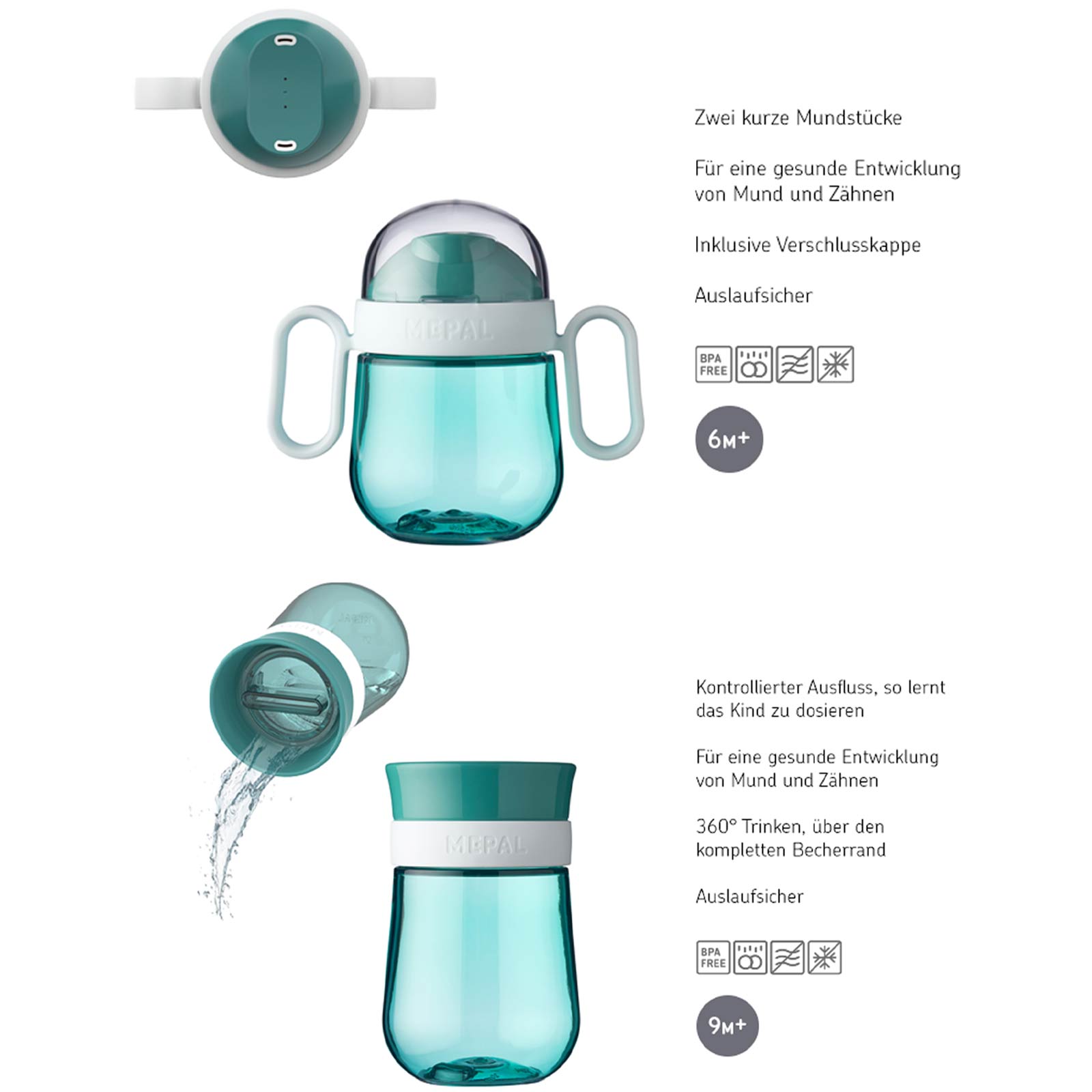 Mepal MIO Trinklernbecher Antitropf & 360° 2er Set Sailors Bay